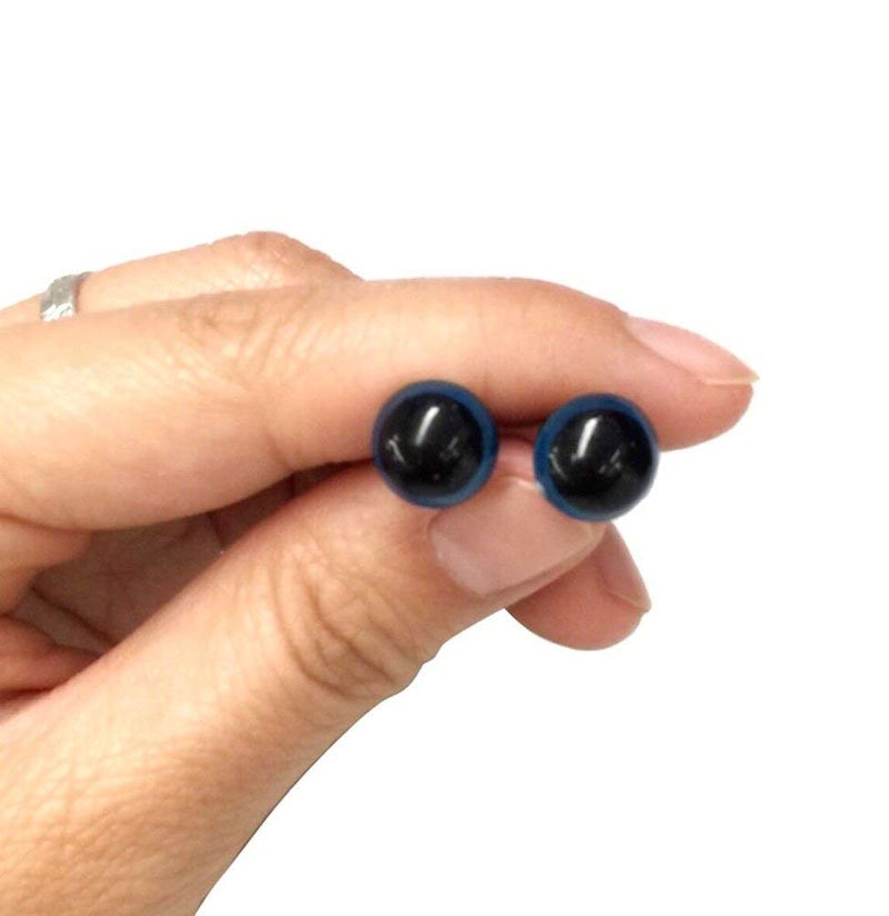 Natuworld 50 Pcs Blue Plastic Safety Eyes Round Craft Doll Eyes with Washers Crafting Buttons Accessories for Doll Bear Plush Animal and DIY Craft Making (18mm) - Image 4